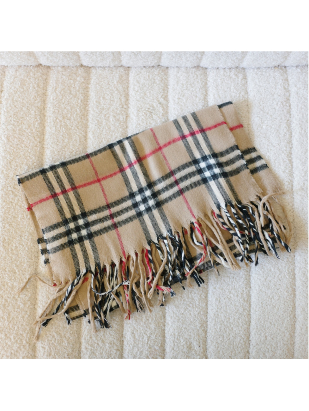 Burberry Vintage Check 100% Cashmere Scarf EXCELLENT - Picture 1 of 7